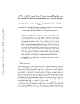 U-Net with Graph Based Smoothing Regularizer for Small Vessel
  Segmentation on Fundus Image