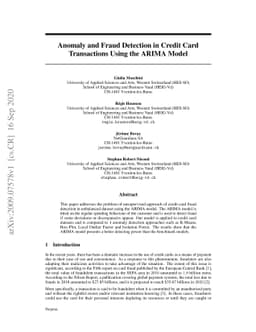 Anomaly and Fraud Detection in Credit Card Transactions Using the ARIMA
  Model