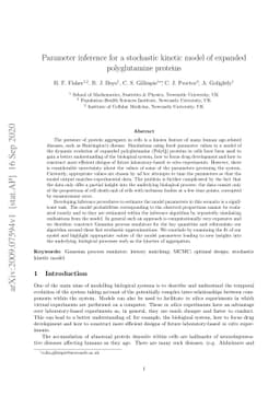 Parameter inference for a stochastic kinetic model of expanded
  polyglutamine proteins