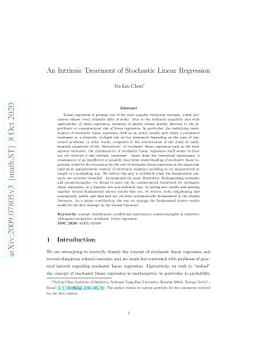 An Intrinsic Treatment of Stochastic Linear Regression