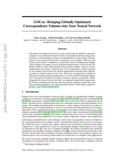 GOCor: Bringing Globally Optimized Correspondence Volumes into Your
  Neural Network