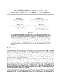 An early prediction of covid-19 associated hospitalization surge using
  deep learning approach
