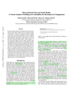 How-to Present News on Social Media: A Causal Analysis of Editing News
  Headlines for Boosting User Engagement