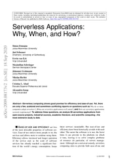 Serverless Applications: Why, When, and How?