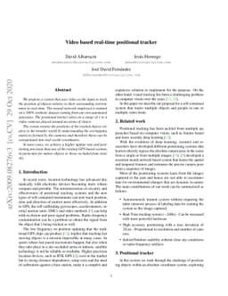 Video based real-time positional tracker