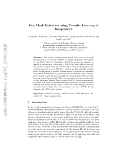 Face Mask Detection using Transfer Learning of InceptionV3