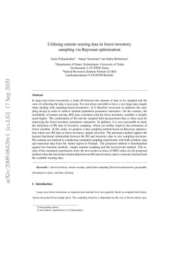 Utilizing remote sensing data in forest inventory sampling via Bayesian
  optimization
