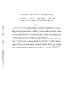Coordinate Methods for Matrix Games