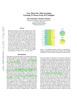 'Less Than One'-Shot Learning: Learning N Classes From M<N Samples