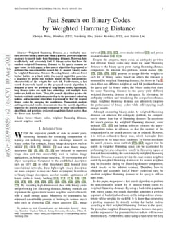 Fast Search on Binary Codes by Weighted Hamming Distance