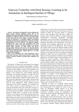 Gateway Controller with Deep Sensing: Learning to be Autonomic in
  Intelligent Internet of Things