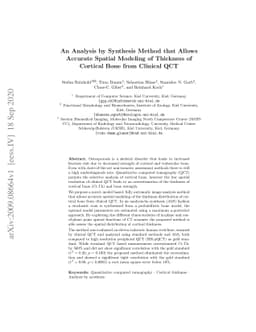 An Analysis by Synthesis Method that Allows Accurate Spatial Modeling of
  Thickness of Cortical Bone from Clinical QCT