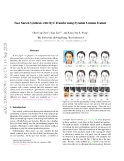 Face Sketch Synthesis with Style Transfer using Pyramid Column Feature