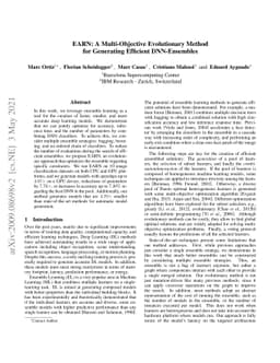 Generating Efficient DNN-Ensembles with Evolutionary Computation