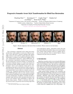 Progressive Semantic-Aware Style Transformation for Blind Face
  Restoration