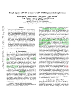 Cough Against COVID: Evidence of COVID-19 Signature in Cough Sounds