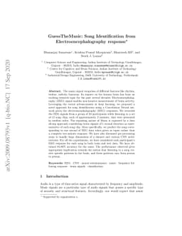 GuessTheMusic: Song Identification from Electroencephalography response
