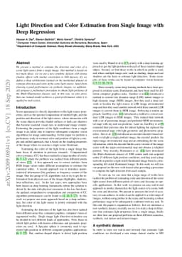 Light Direction and Color Estimation from Single Image with Deep
  Regression