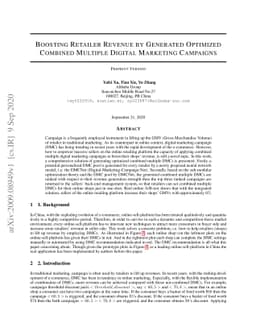 Boosting Retailer Revenue by Generated Optimized Combined Multiple
  Digital Marketing Campaigns