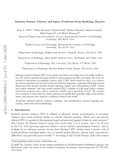 Intimate Partner Violence and Injury Prediction From Radiology Reports