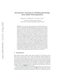 Introspective Learning by Distilling Knowledge from Online
  Self-explanation