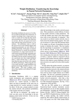 Weight Distillation: Transferring the Knowledge in Neural Network
  Parameters