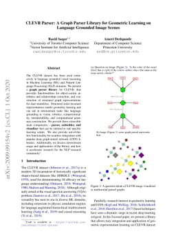 CLEVR Parser: A Graph Parser Library for Geometric Learning on Language
  Grounded Image Scenes