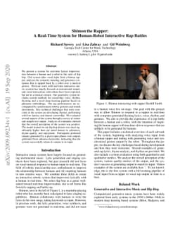 Shimon the Rapper: A Real-Time System for Human-Robot Interactive Rap
  Battles