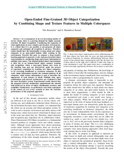 Open-Ended Fine-Grained 3D Object Categorization by Combining Shape and
  Texture Features in Multiple Colorspaces
