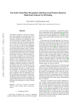 City-Scale Visual Place Recognition with Deep Local Features Based on
  Multi-Scale Ordered VLAD Pooling
