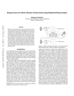 Humans learn too: Better Human-AI Interaction using Optimized Human
  Inputs