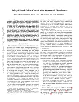 Safety-Critical Online Control with Adversarial Disturbances