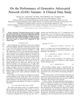 On the Performance of Generative Adversarial Network (GAN) Variants: A
  Clinical Data Study