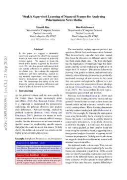 Weakly Supervised Learning of Nuanced Frames for Analyzing Polarization
  in News Media