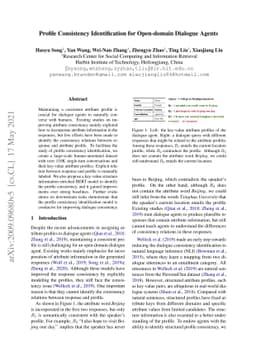 Profile Consistency Identification for Open-domain Dialogue Agents