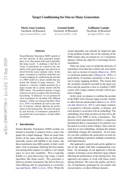 Target Conditioning for One-to-Many Generation