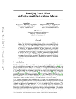 Identifying Causal Effects via Context-specific Independence Relations