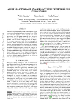 A Deep Learning Based Analysis-Synthesis Framework For Unison Singing