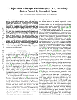Graph Based Multi-layer K-means++ (G-MLKM) for Sensory Pattern Analysis
  in Constrained Spaces