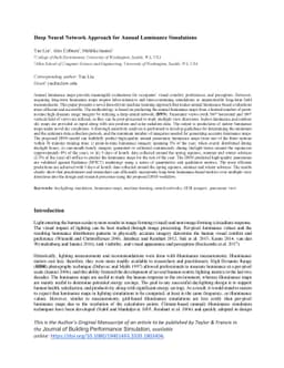 Deep Neural Network Approach for Annual Luminance Simulations