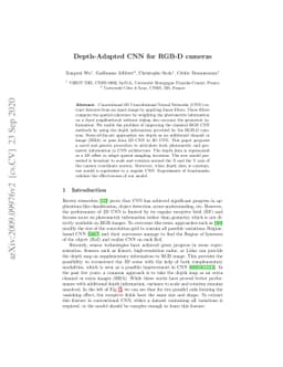 Depth-Adapted CNN for RGB-D cameras