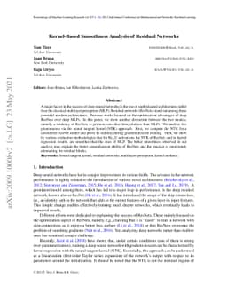 Kernel-Based Smoothness Analysis of Residual Networks