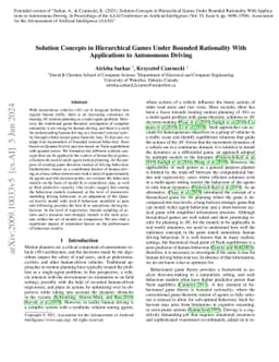 Solution Concepts in Hierarchical Games under Bounded Rationality with
  Applications to Autonomous Driving