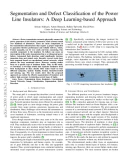 Segmentation and Defect Classification of the Power Line Insulators: A
  Deep Learning-based Approach