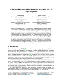 A Machine Learning guided Rewriting Approach for ASP Logic Programs