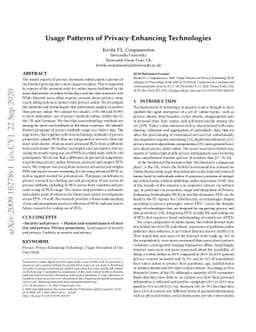 Usage Patterns of Privacy-Enhancing Technologies