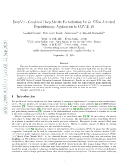 DeepVir -- Graphical Deep Matrix Factorization for "In Silico" Antiviral
  Repositioning: Application to COVID-19