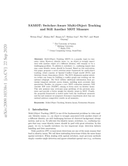 SAMOT: Switcher-Aware Multi-Object Tracking and Still Another MOT
  Measure