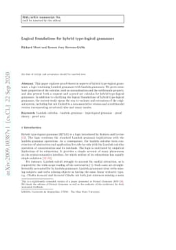 Logical foundations for hybrid type-logical grammars