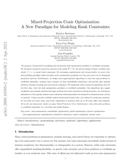 Mixed-Projection Conic Optimization: A New Paradigm for Modeling Rank
  Constraints